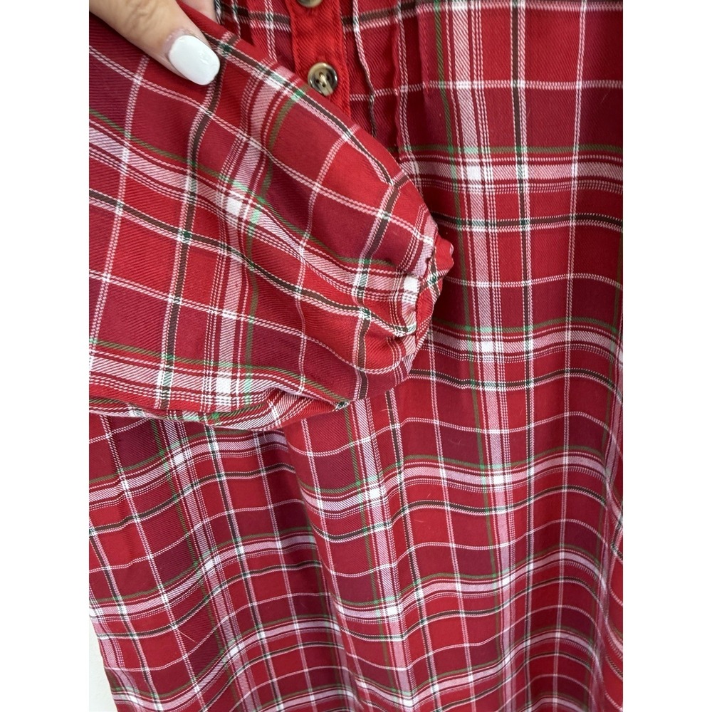 Disney Store Exclusive Plaid Flannel Christmas Minnie Mouse Sleepwear M 7/8 - Picture 7 of 8